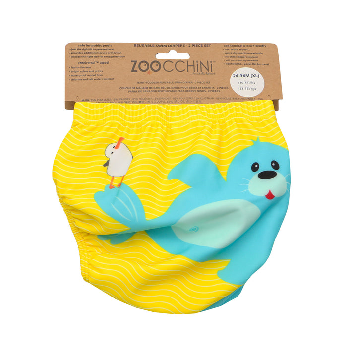 ZOOCCHINI - Knit Swim Diaper 2 Pc Set - Shark - 6-12M