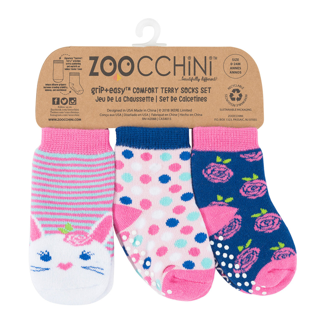 ZOOCCHINI - 3 paires de chaussettes confort en éponge 0-24M